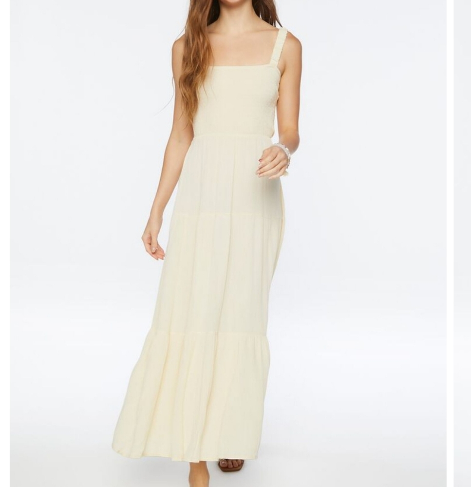 Forever 21 Smocked Strappy Back Maxi Dress sz Medium                🎉 HP - Picture 10 of 12